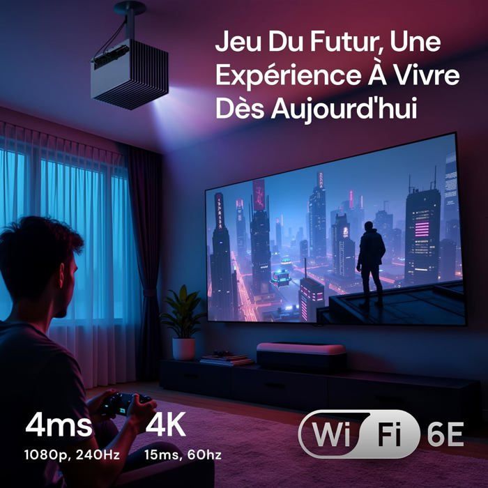 StreamMaster Plus2 Projecteur Laser Triple, 2× Plus Rapide, 4K UHD, Faible Latence 4 ms, IMAX, Dolby Vision & Atmos, Smart Home