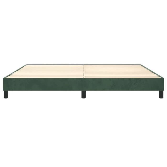 Cama de madera verde de 200 x 200 cm - Estable y duradera - Estructura de cama de muelles verde oscuro de 200 x 200 cm, terciopelo 001_389688