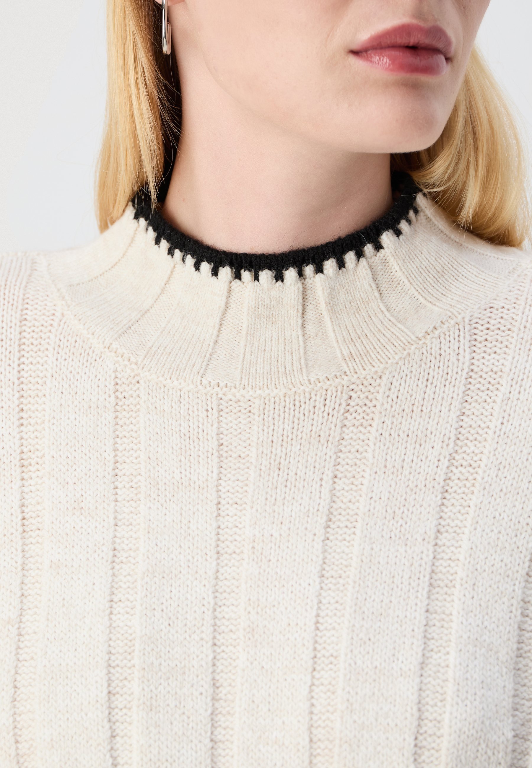 ONLY MATERNITY MCHICK STITCH HIGHNECK - Genser - pumice stone/black