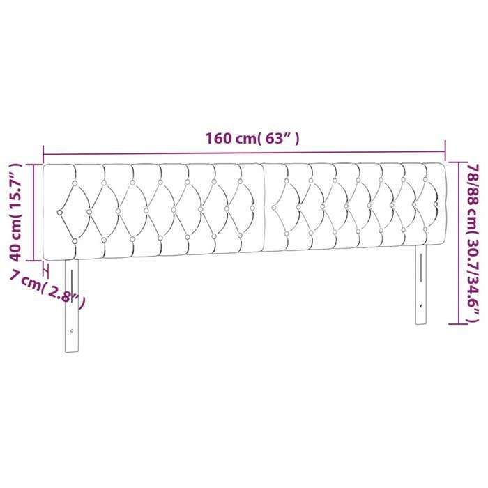vidaXL 2x Têtes de Lit Meubles de Chambre à Coucher Accessoires de Lit Simple Têtes de Cadre de Lit Intérieur Gris Clair 346354