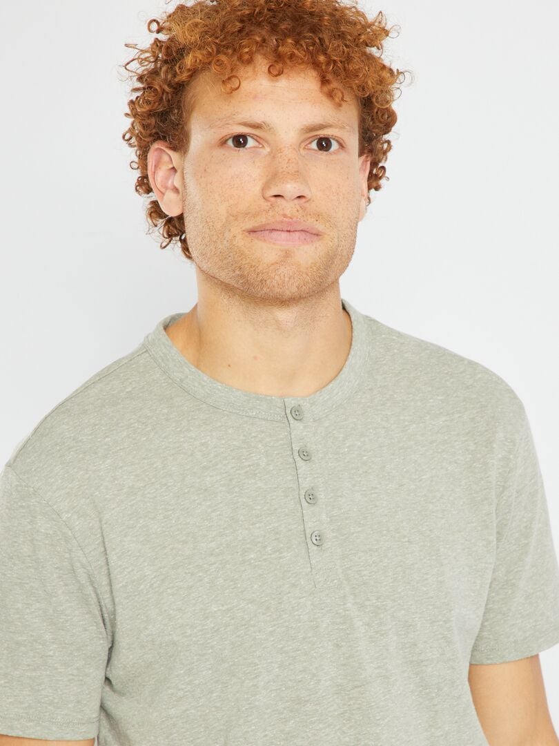 T-shirt met gemêleerd effect - Grijs