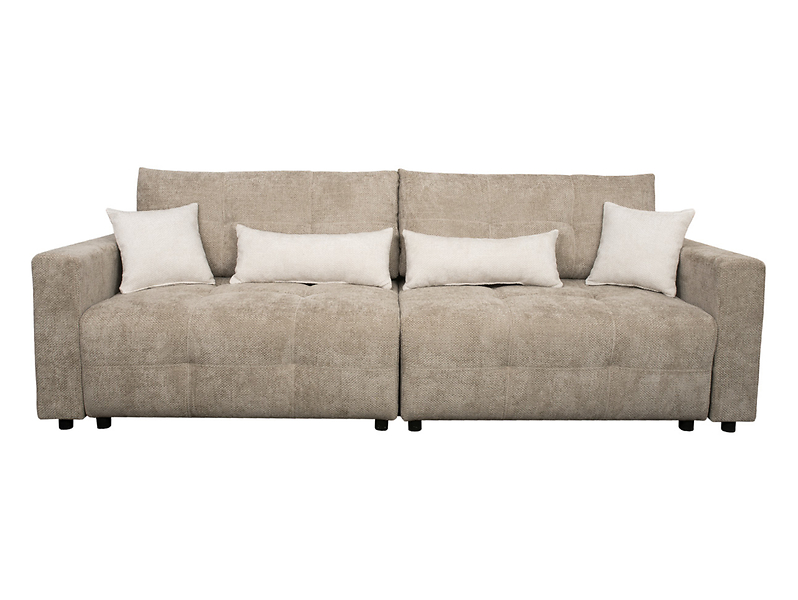 Sofa trzyosobowa Belfast rozkładana z pojemnikiem plecionka beżowa