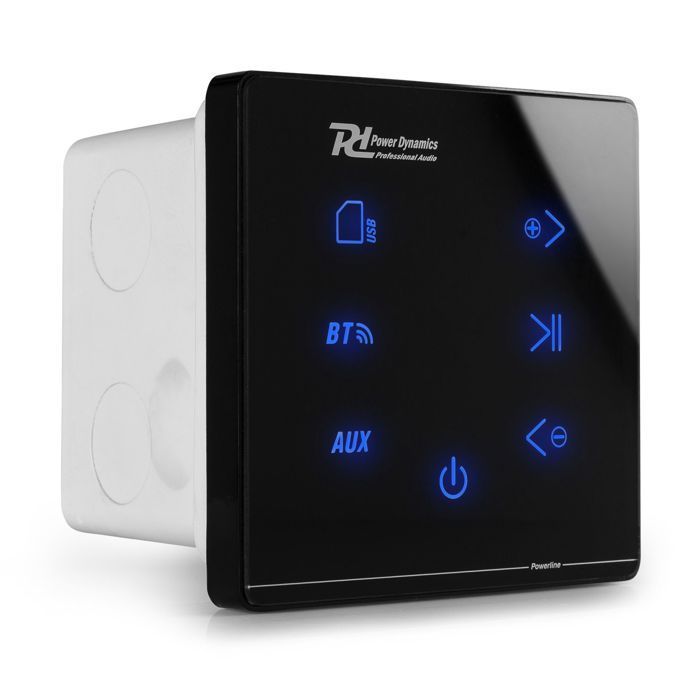 Power Dynamics Powerline A50B - Kit amplificatore a parete con 4 altoparlanti da incasso - 60 Watt