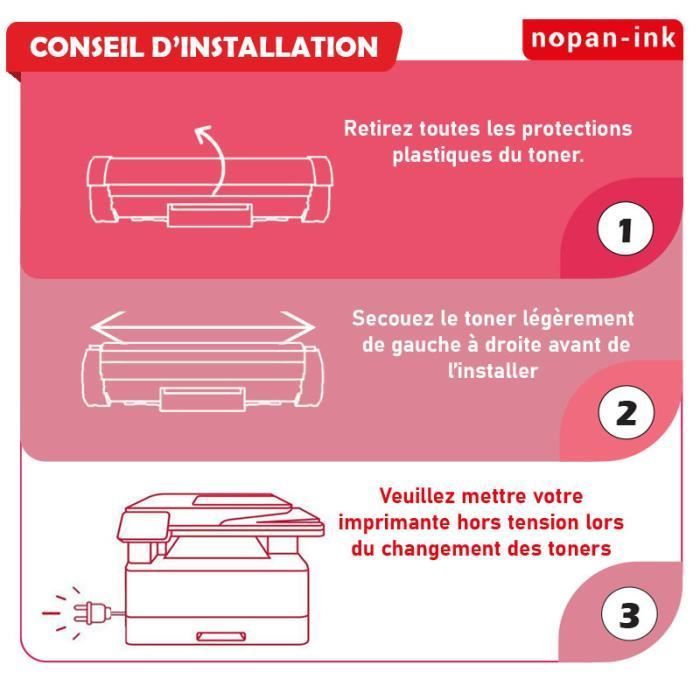 NOPAN-INK - 4 toners - 802HK + 802HC + 802HM + 802HY (Zwart + Cyaan + Magenta + Geel) - Compatibel met Lexmark CX410 CX410de
