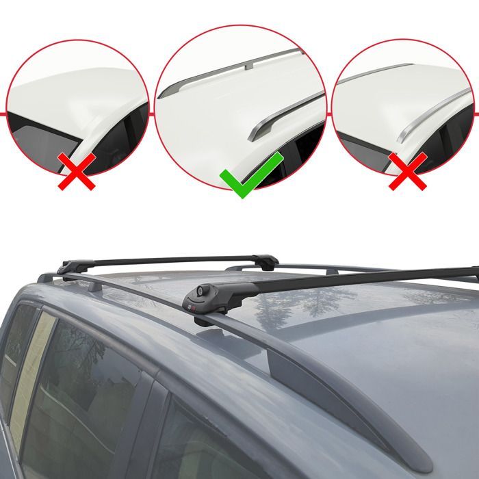 Barras de techo - ACE-1 - Dacia Duster 2014-2018 - Aluminio - Negro - Carga útil < 300 kg