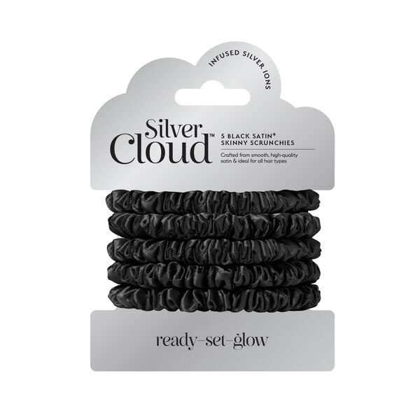 Elaste de păr subțiri din satin Silver Cloud 5, negre