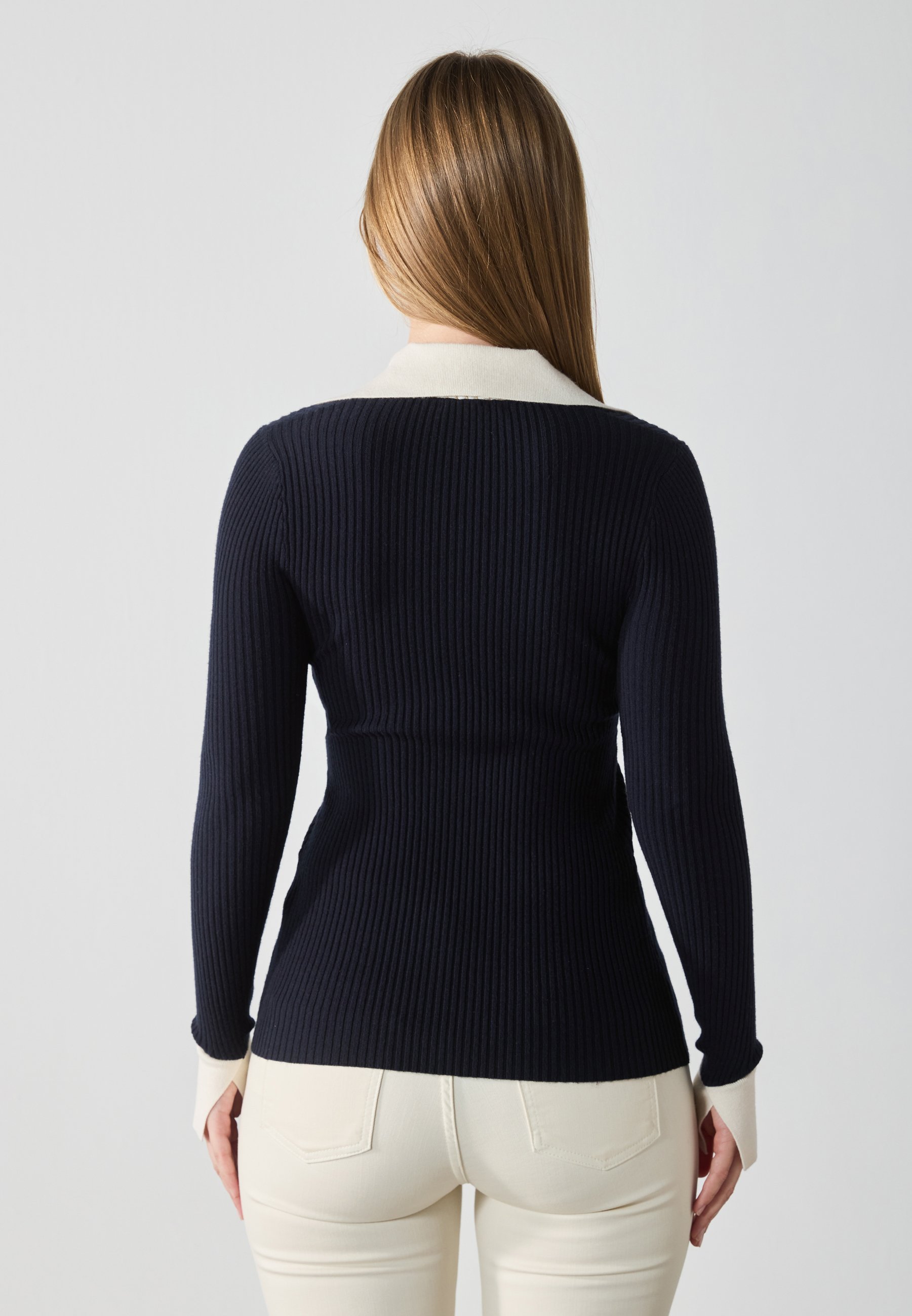 Anna Field trui - donkerblauw/gebroken wit