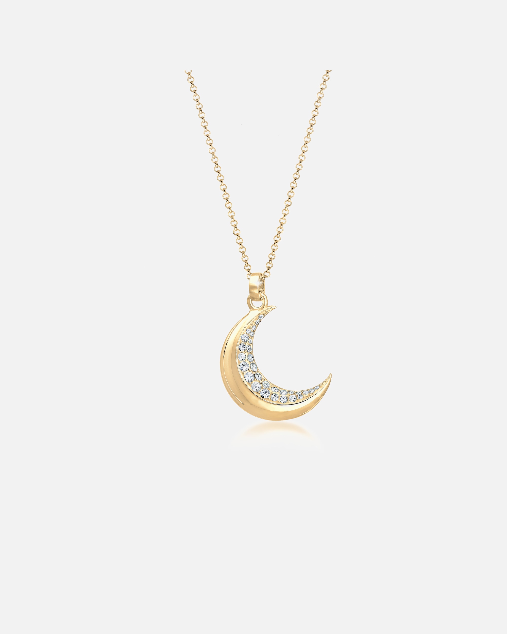 Elli Femmes demi-lune Astro avec cristaux en argent sterling 925 plaqué or