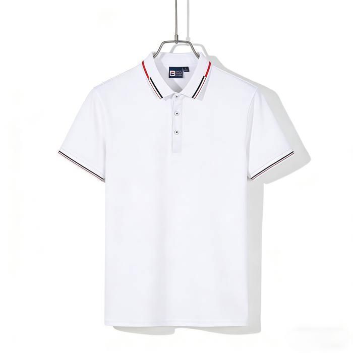 Herren-Poloshirt, kurzärmelig, schmal geschnitten, weiß, Größe L