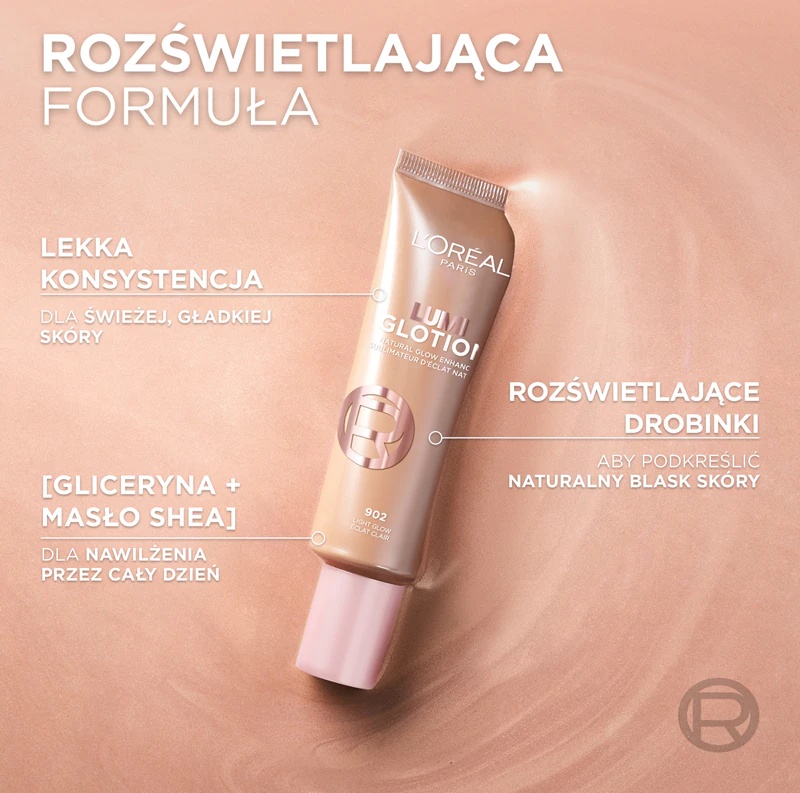 „L'Oréal Paris Lumi Glotion“ drėkinamasis kreminis skaistintuvas