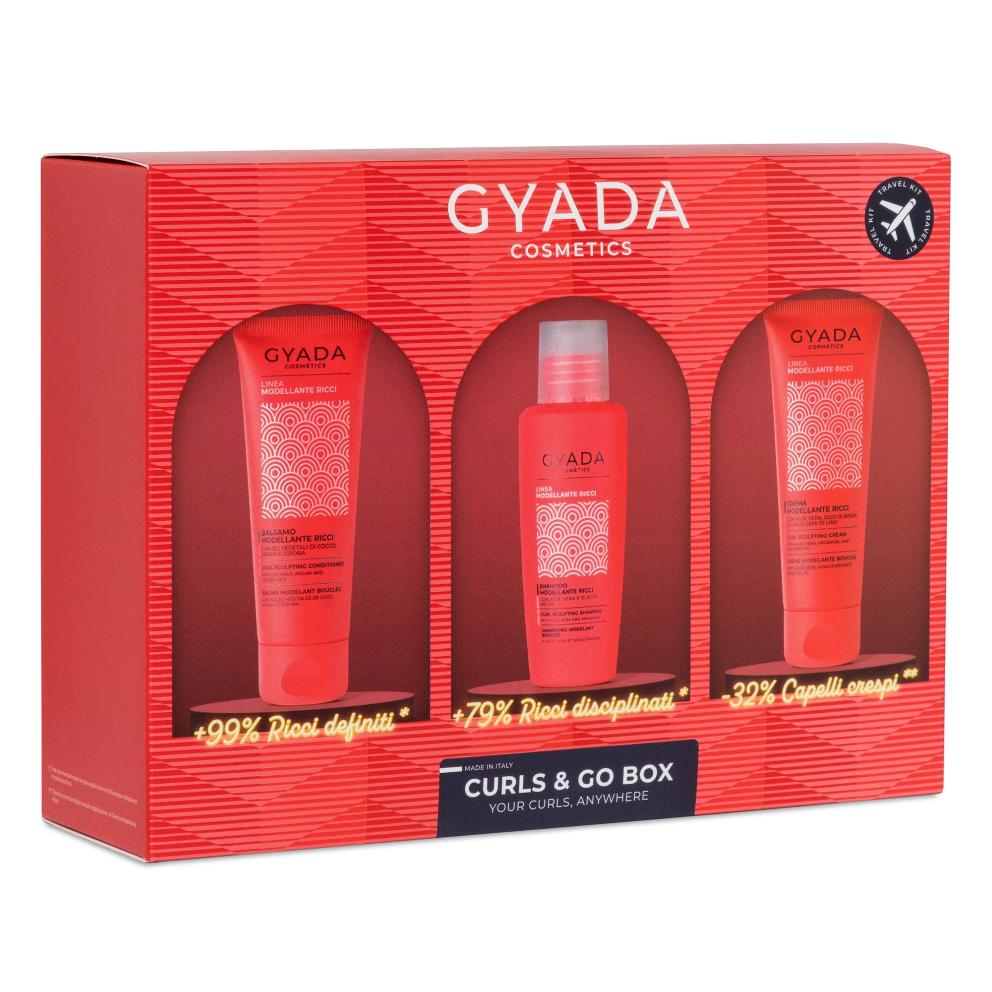 Linea Modellante Ricci Curls & Go Box - Cofanetti per Capelli, Balsamo Ricci Definiti Capelli, Crema Capelli Styling & Finish, Shampoo Ricci Definiti