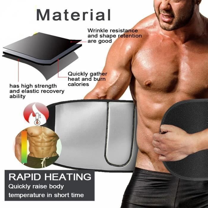 Cinturón de sudoración - Iones de plata - Adelgazante - Abdomen plano - Fitness - Transpirable