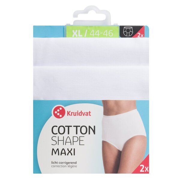 Kruidvat Cotton Shape Maxi sieviešu biksītes<br>baltas, XL izmērs, 2 gab.