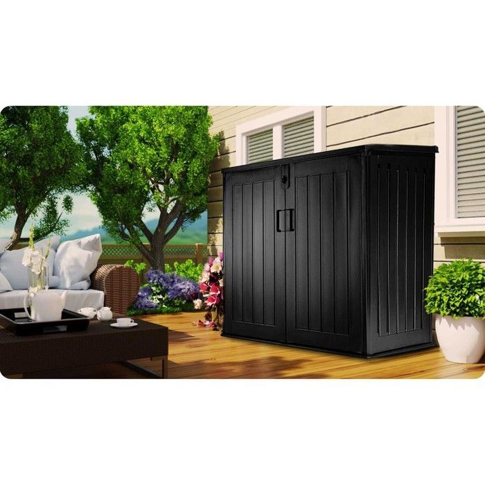 Plonos Garden Storage Box - 116x112.5x71 cm - 775 L - Black - Weatherproof - Padlockable