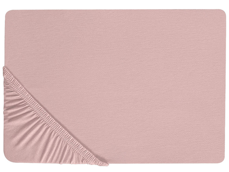 Bawełniane prześcieradło z gumką 160x200cm różowe