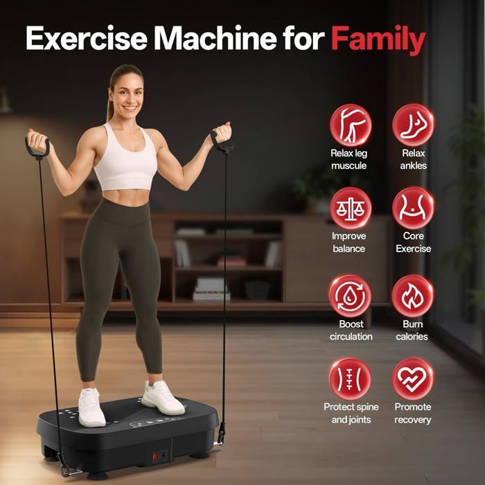 Oscillating Vibration Platform - HOLISANE - PV25 - 99 Intensity Levels - Non-Slip - 2 Resistance Bands