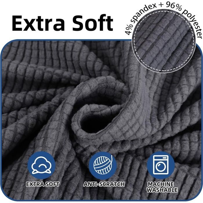 Funda para sofá de 3 plazas con reposabrazos, protección antiarañazos para gatos y perros, color gris.