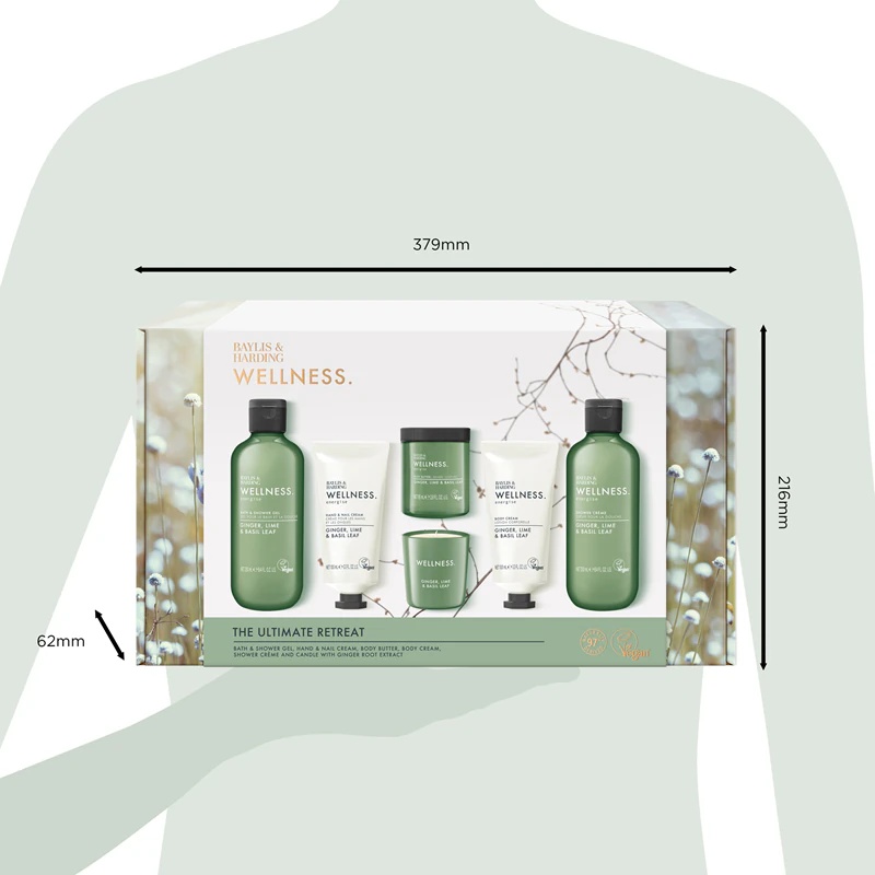Darilni set Baylis & Harding Wellness. Energise z ingverjem, limeto in listi bazilike