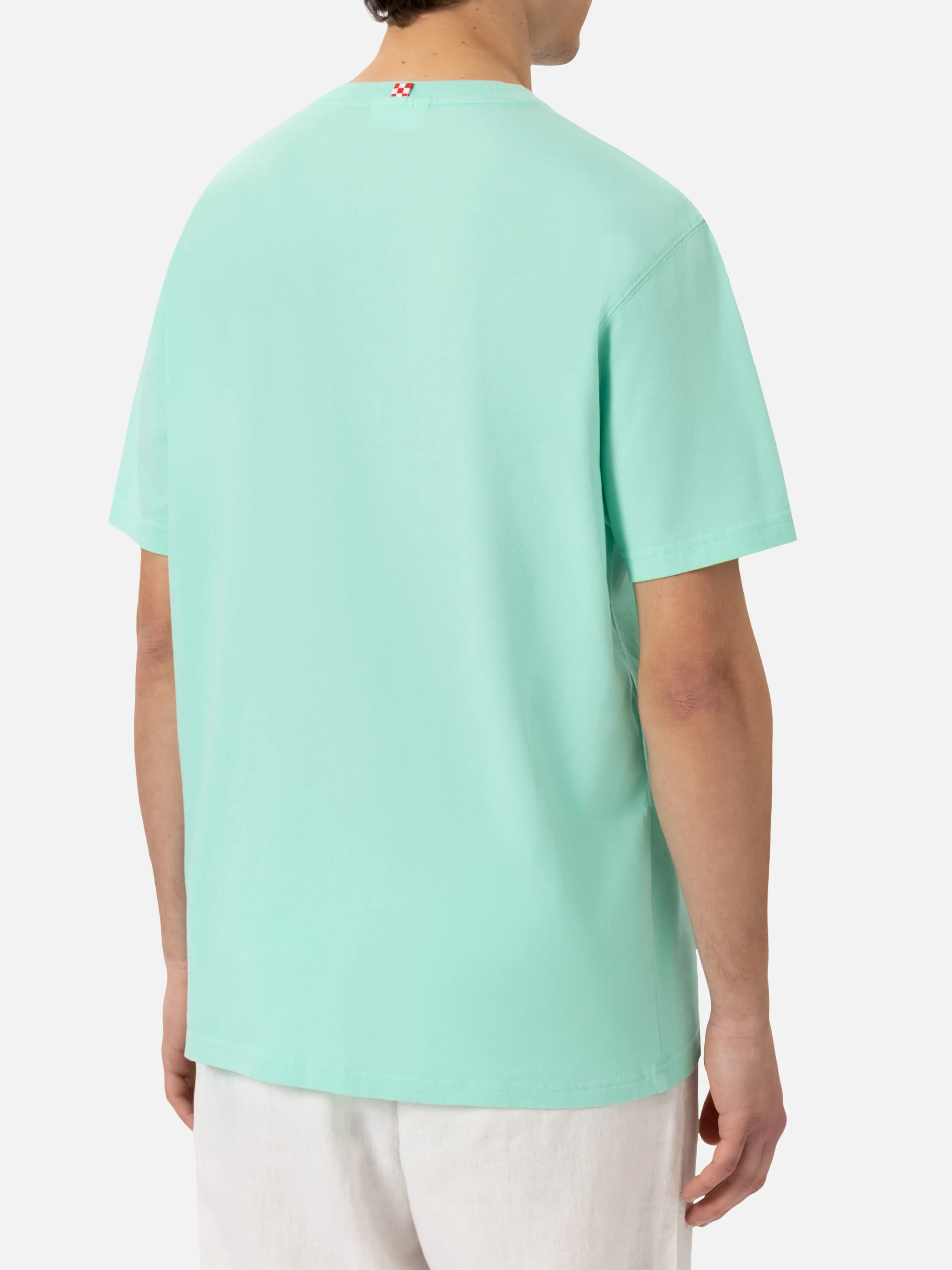 Portofino T-shirt van klassiek katoenen jersey met Sabato Di-borduurwerk.