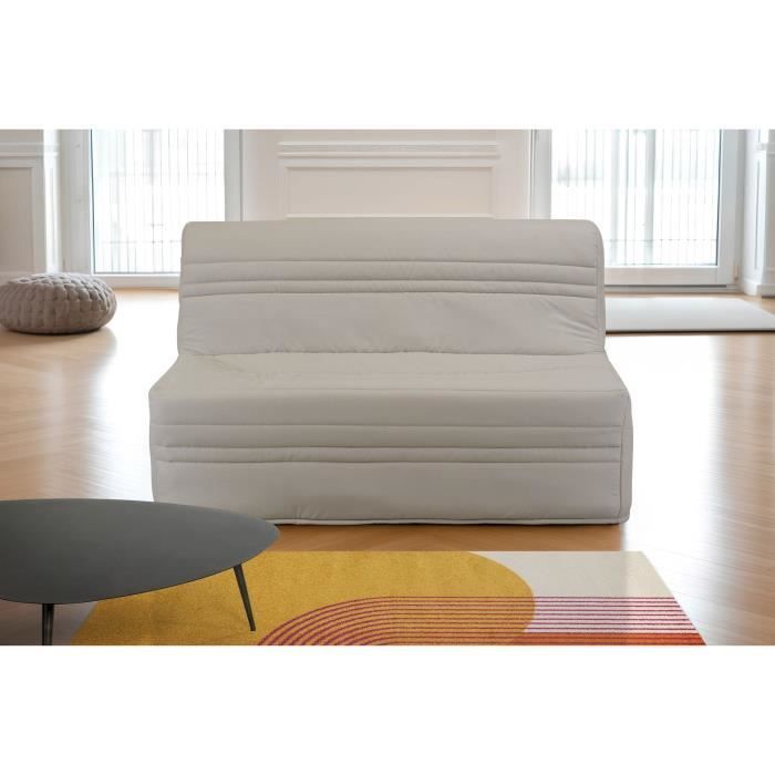 Banquette BZ JOE - Tissu beige - 3 places - L 143 x P 97 cm - Couchage 140 x 190 cm