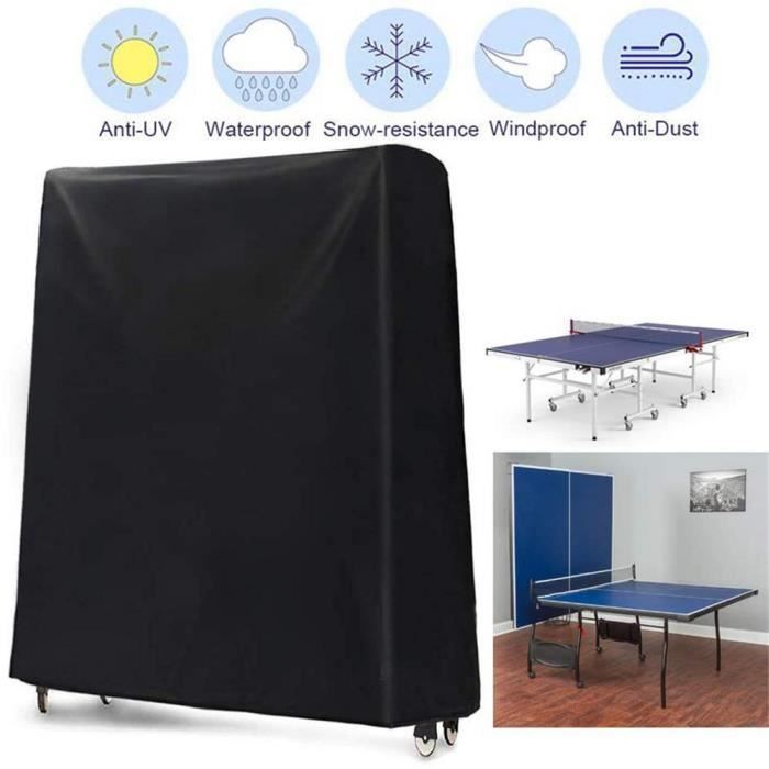 Funda protectora - Resistente a los rayos UV - Negra - 190T - Impermeable - Resistente al polvo - Tenis de mesa
