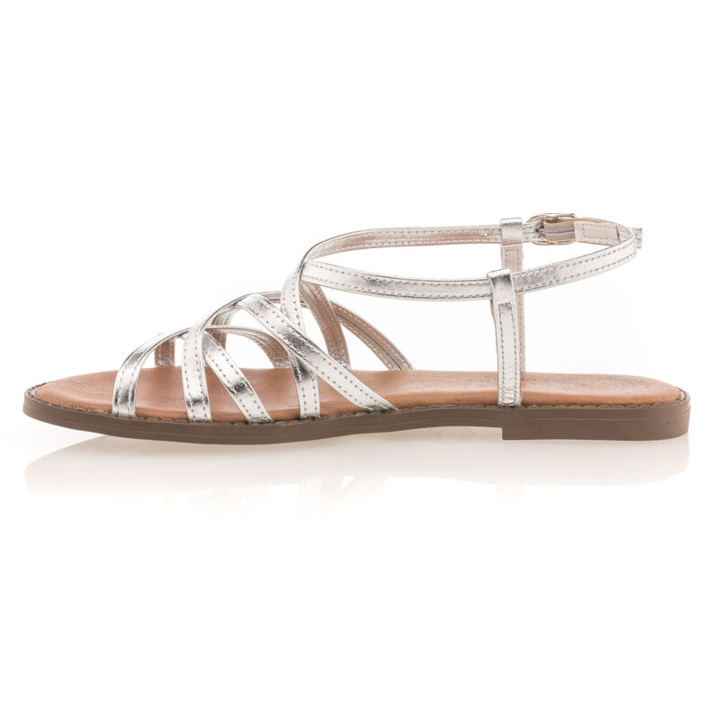 Graue Damensandalen / Zehenfreie Schuhe