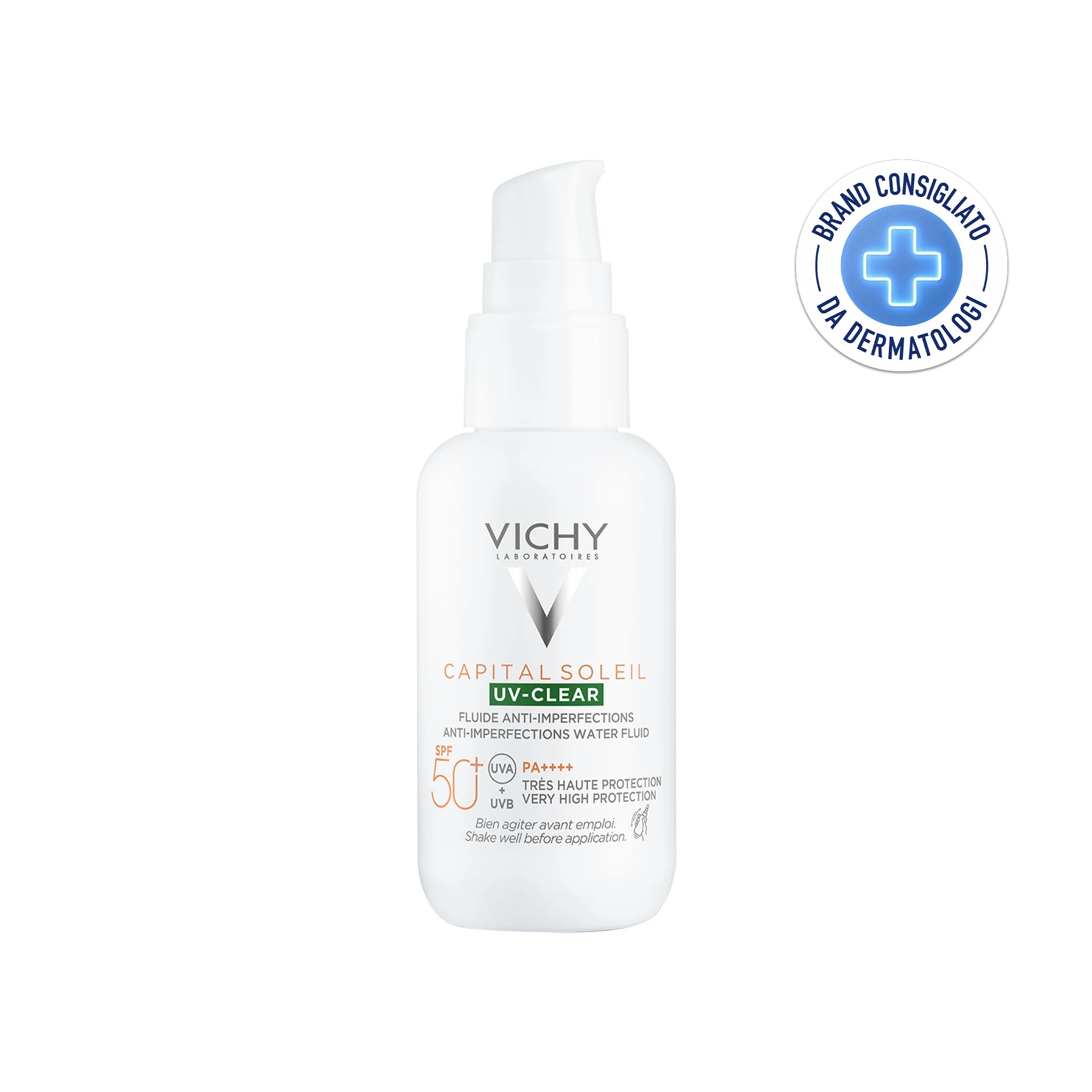 VICHY Vichy Capital Soleil UV Clear FPS 50+ Fluido contra imperfeições da pele 40 ml