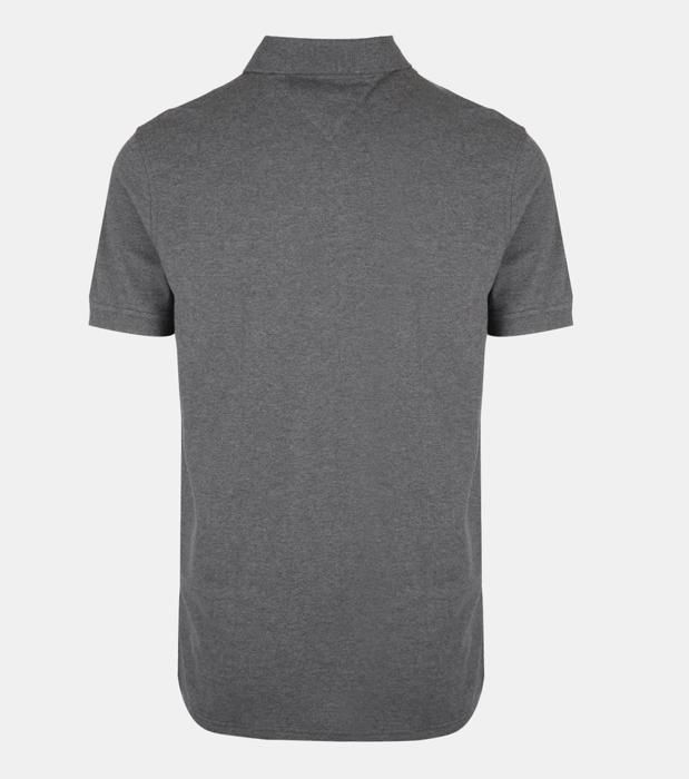 Camisa polo de manga curta Tommy Hilfiger cinza, corte regular, EUA