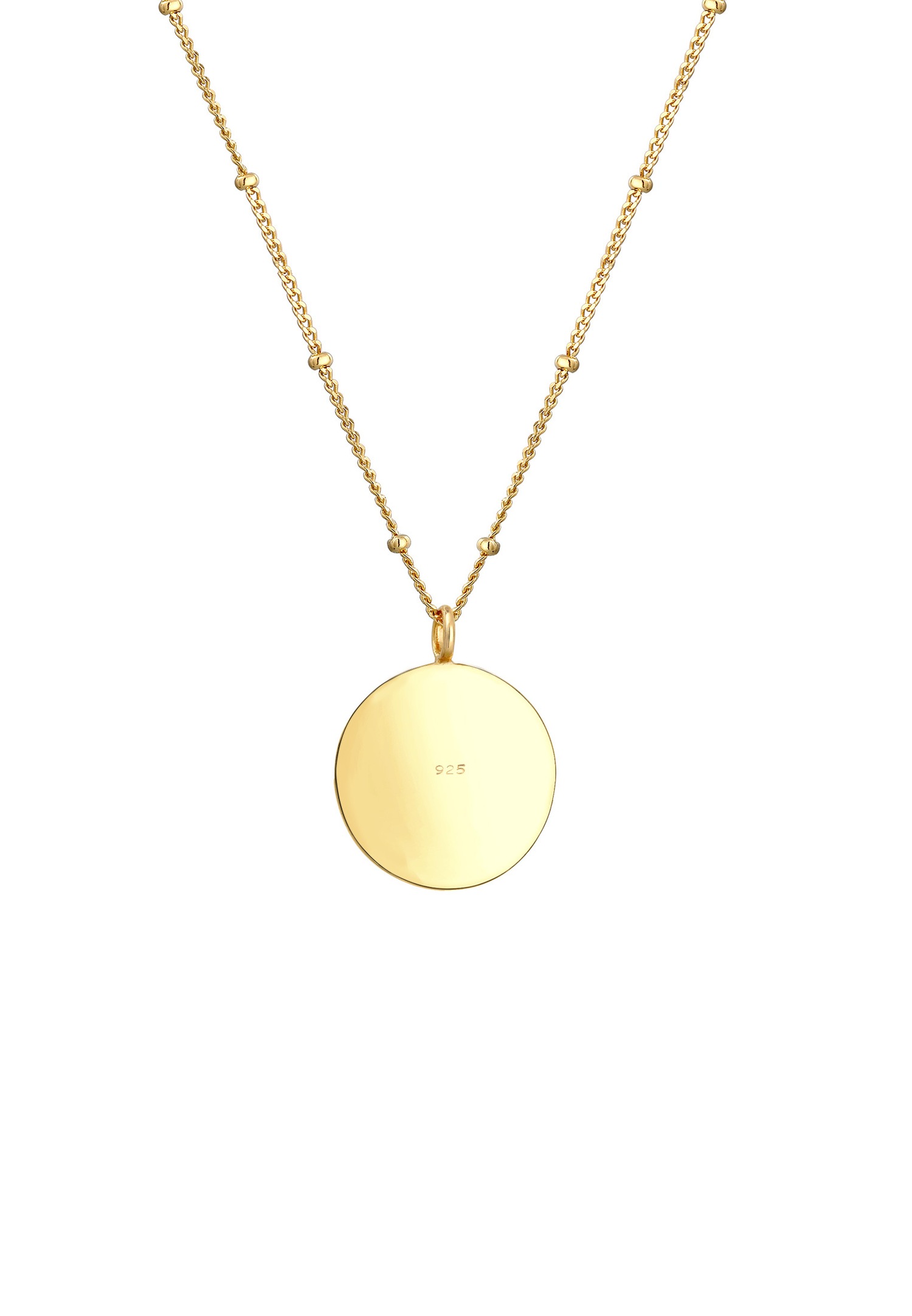 Elli Plaquette Boussole Pendentif Filigrane Vintage Look Collier Femme - (925/1000) Argent Plaqué Or