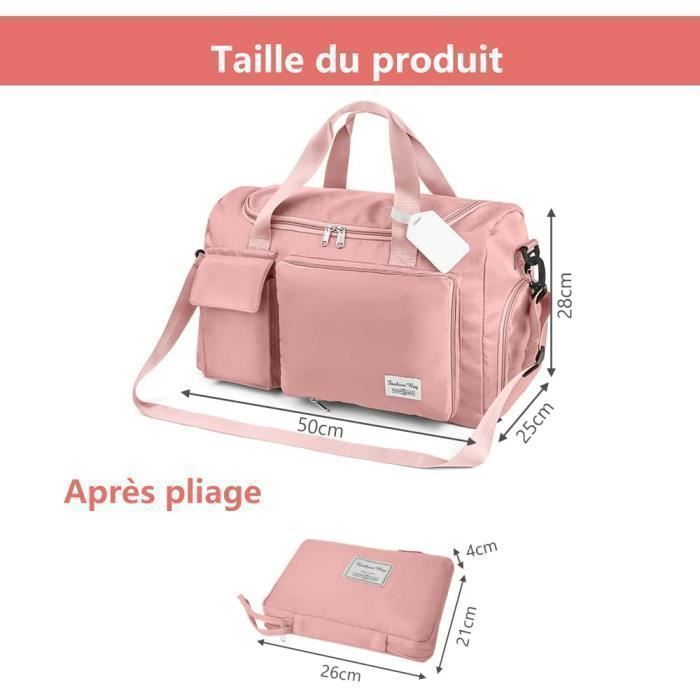 Large Capacity Foldable Travel Bag, Lightweight Waterproof Carry Bag, Sports Backpack with Separate Dry and Wet Compartments, 35L/50L Adjustable
