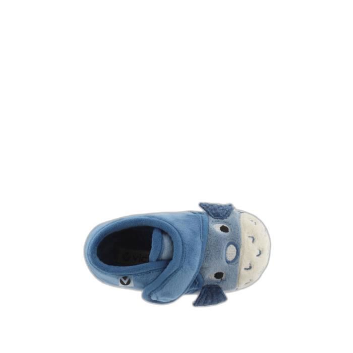 Botines Victoria para bebé, estampado animal azul - zapatillas de estar por casa, talla 20, cierre de velcro
