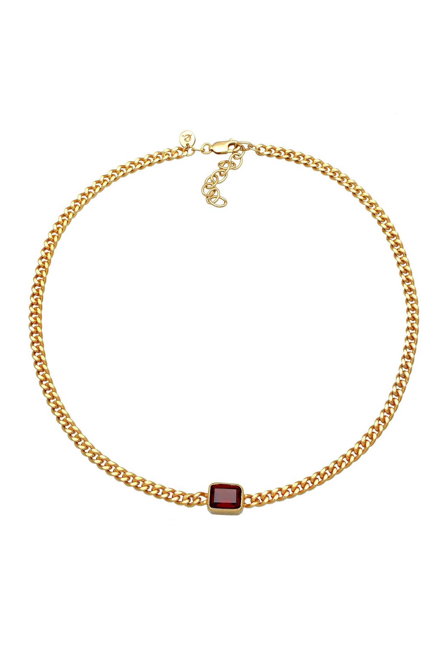 Elli PREMIUM Femmes Choker Classique Elégant avec Grenat pierres précieuses en argent sterling 925 plaqué or