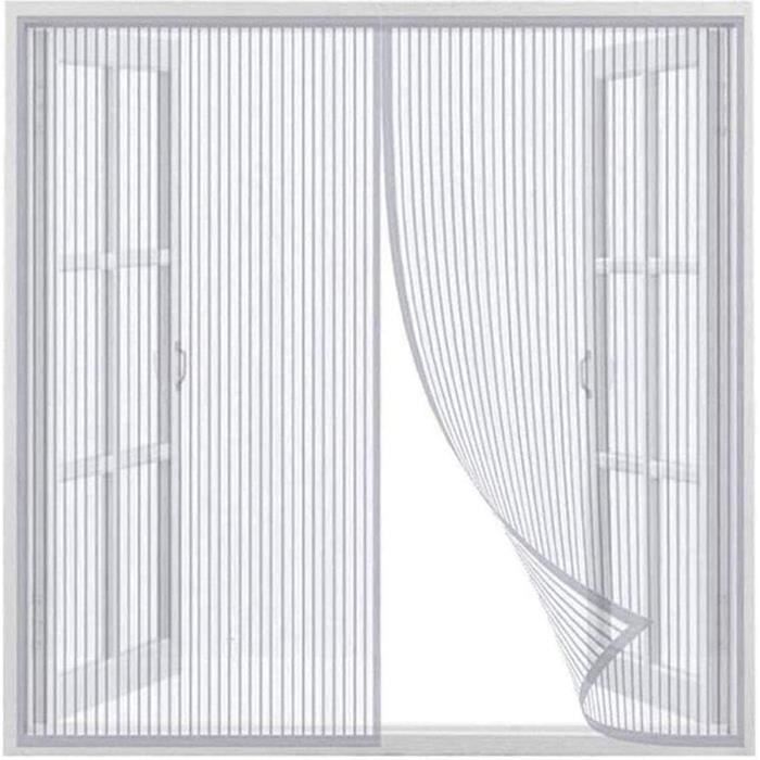 Moustiquaire - Magnétique - 120x120cm - Maille Ultra Fine - Fermeture Automatique - Blanc