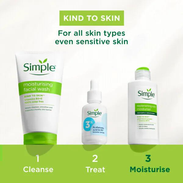 Hidratante facial rico e revitalizante Simple Kind to Skin 125ml