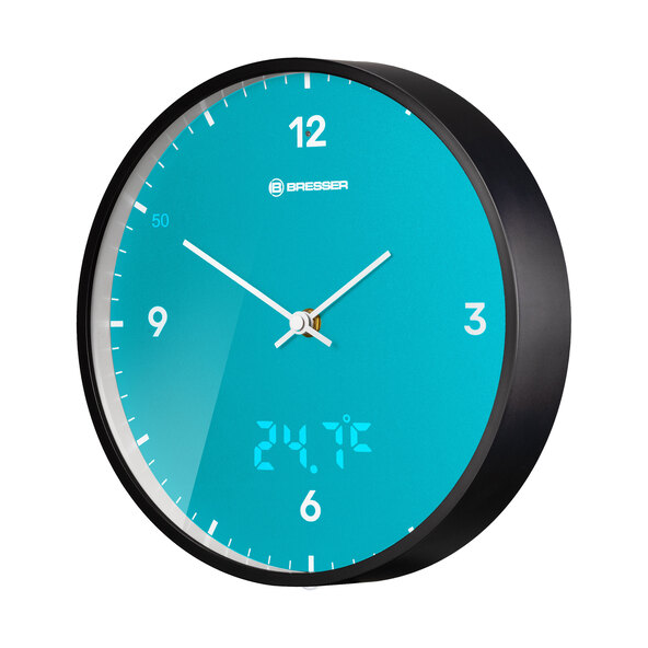 Ceas de perete MyTime LEDsec, albastru deschis