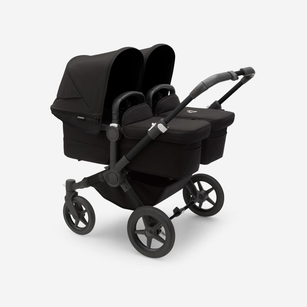 Bugaboo Donkey 5 Twin 2-in-1 Kinderwagen-Set Schwarz/Mitternachtsschwarz, Mitternachtsschwarz