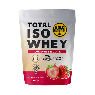 GOLDNUTRITION Total ISO tejsavófehérje-izolátum eper ízű tejsavófehérje-izolátum 450g 450g
