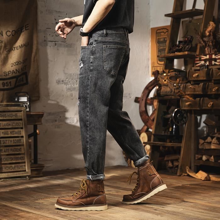 Jeans da uomo a gamba dritta, elasticizzati, morbidi e comodi, vestibilità regolare - Neri - INSFITY
