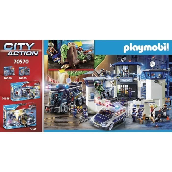 PLAYMOBIL - 70570 - Policier avec voiturette et voleur à moto - Matériaux mixtes - Multicolore - Mixte