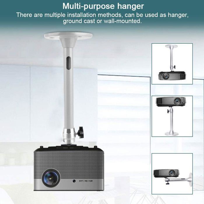 Soporte universal para proyector - ZOKKO - Altura ajustable 21,5 cm - Inclinación de 90° - Rotación de 360°