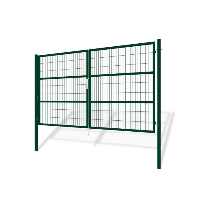 Portail battant grillagé - Casanoov - RAZO - 3m H.180cm - Vert - Acier