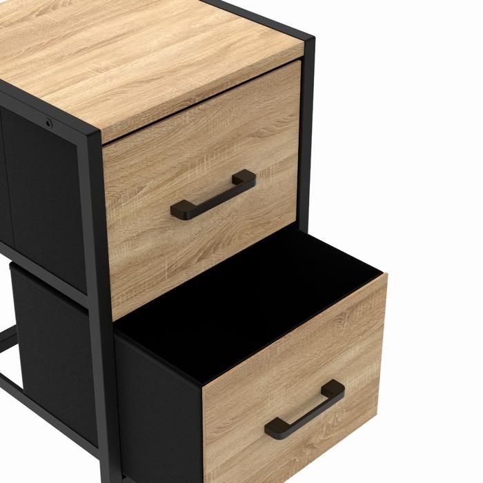 IDMARKET Lot de 2 tables de chevet UTAH 2 tiroirs