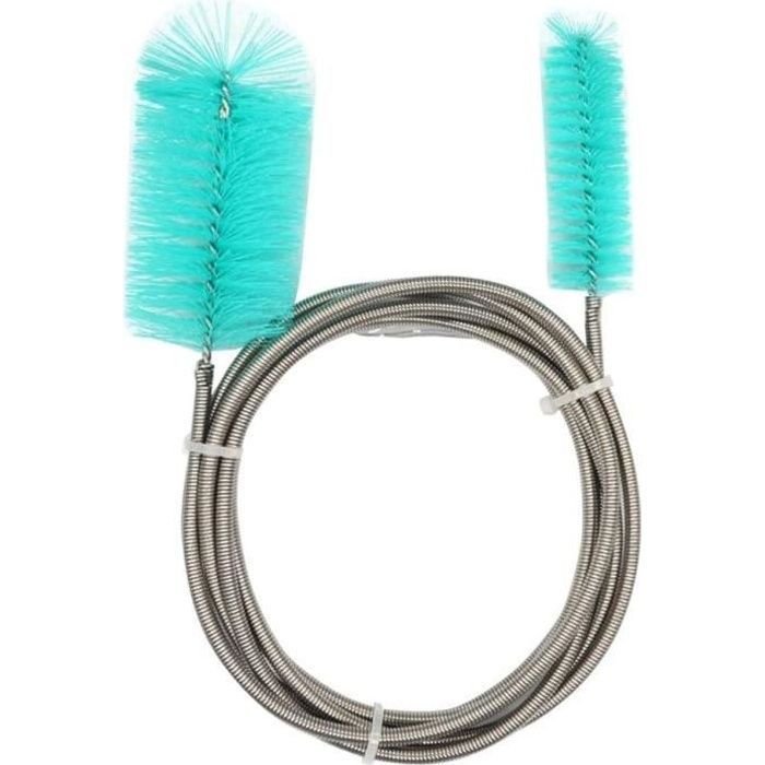 Cepillo flexible para limpiar acuarios - Cepillo de manguera de doble extremo - 200 cm - Azul