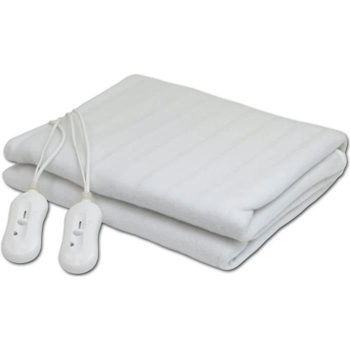 Alèses TSC - Couverture chauffante, Chauffe Lit, Surmatelas Chauffant 2 places, Télécommande, 3 réglages de température, 87339