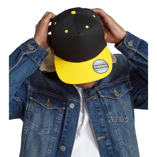 Καπέλο/Ζελατίνα Beechfield Snapback, 2 χρώματα, 5 πάνελ (Συσκευασία των 2)
