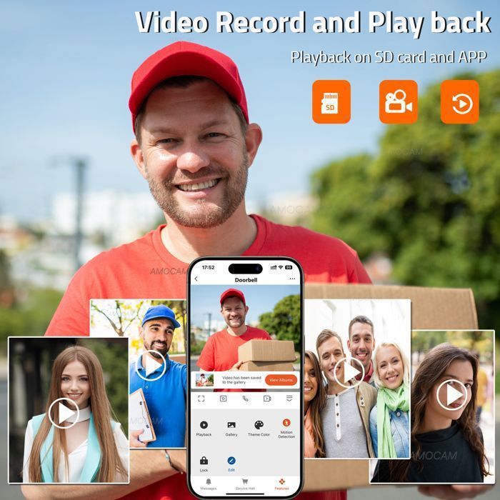Videoportero WiFi 1080P - Pantalla táctil de 7