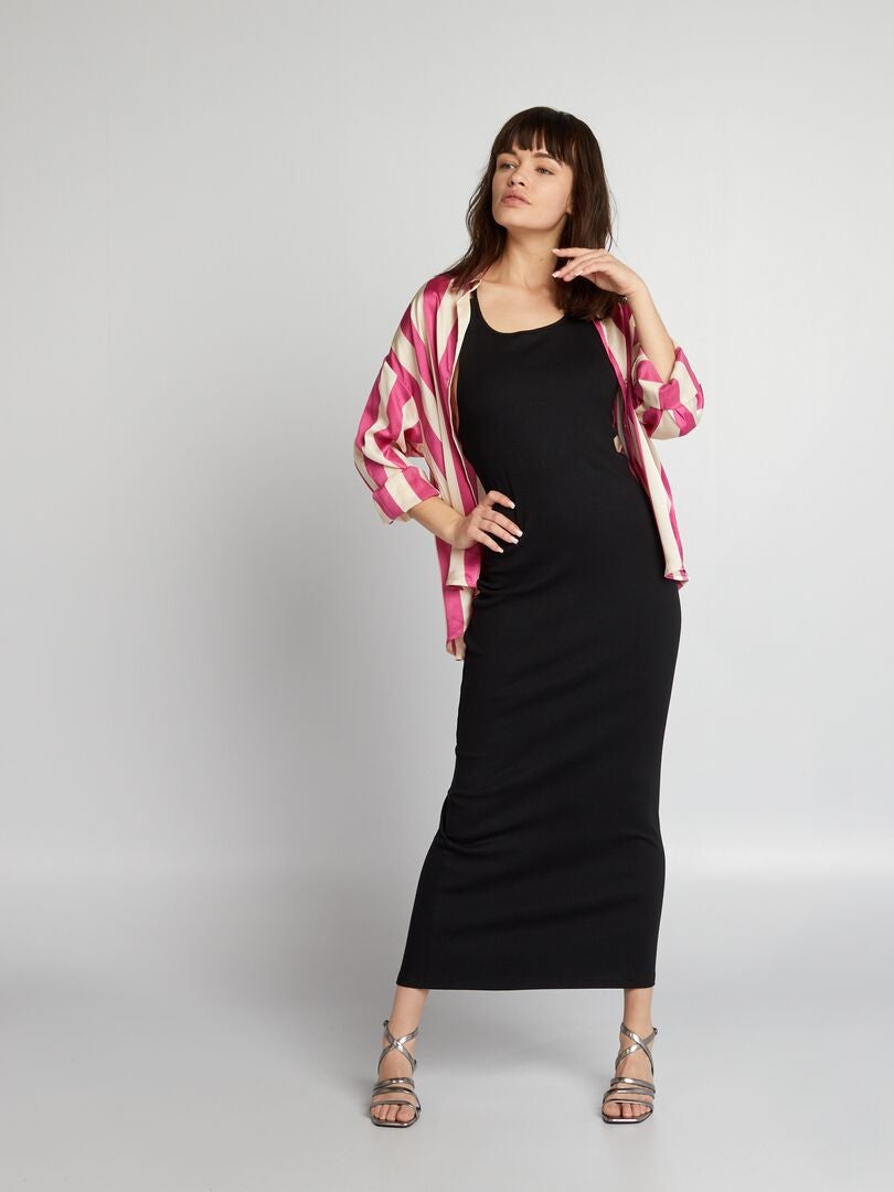 Vestido de canalé - negro