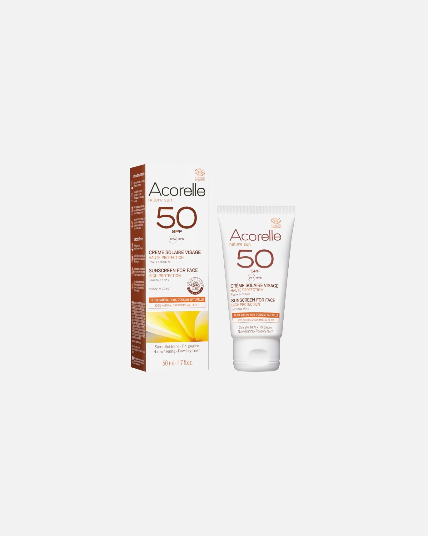 Acorelle Crème Solaire Visage SPF50 50ML**