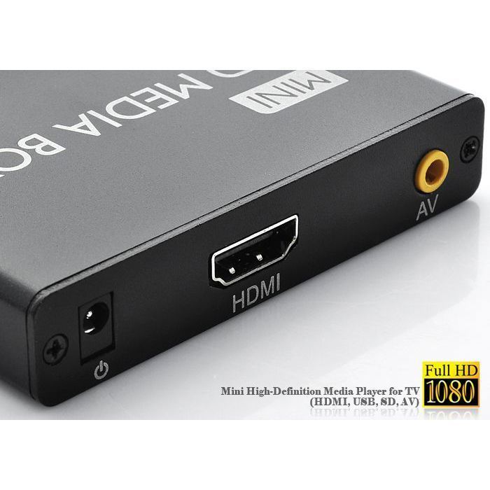 YONIS Media Center, Full HD 1080P, lettore multiformato, disco rigido, scheda SD e unità flash USB + scheda SD da 8 GB