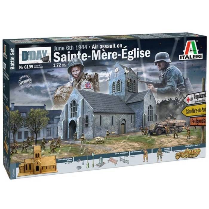 ITALERI - Maquette Diorama June 6th 1944 Air Assault On Sainte-mère-église Italeri |6199| 1:72 - Ref : 14076